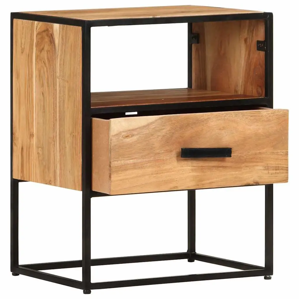 Bedside Table with Storage in Solid Acacia Wood