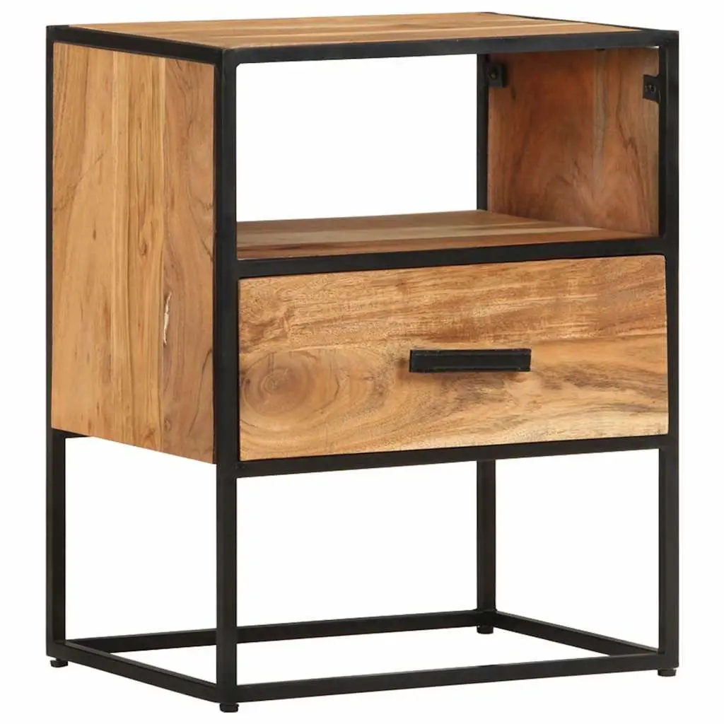 Bedside Table with Storage in Solid Acacia Wood