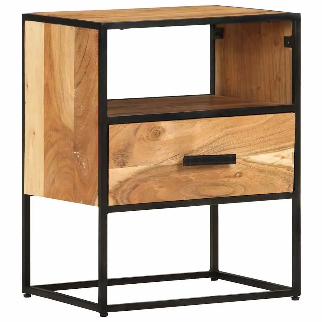 Bedside Table with Storage in Solid Acacia Wood