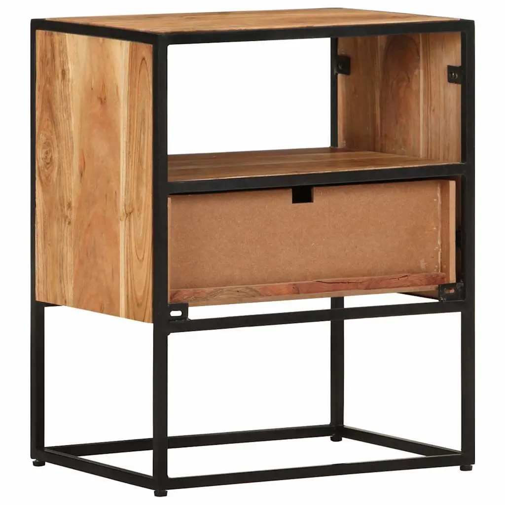 Bedside Table with Storage in Solid Acacia Wood