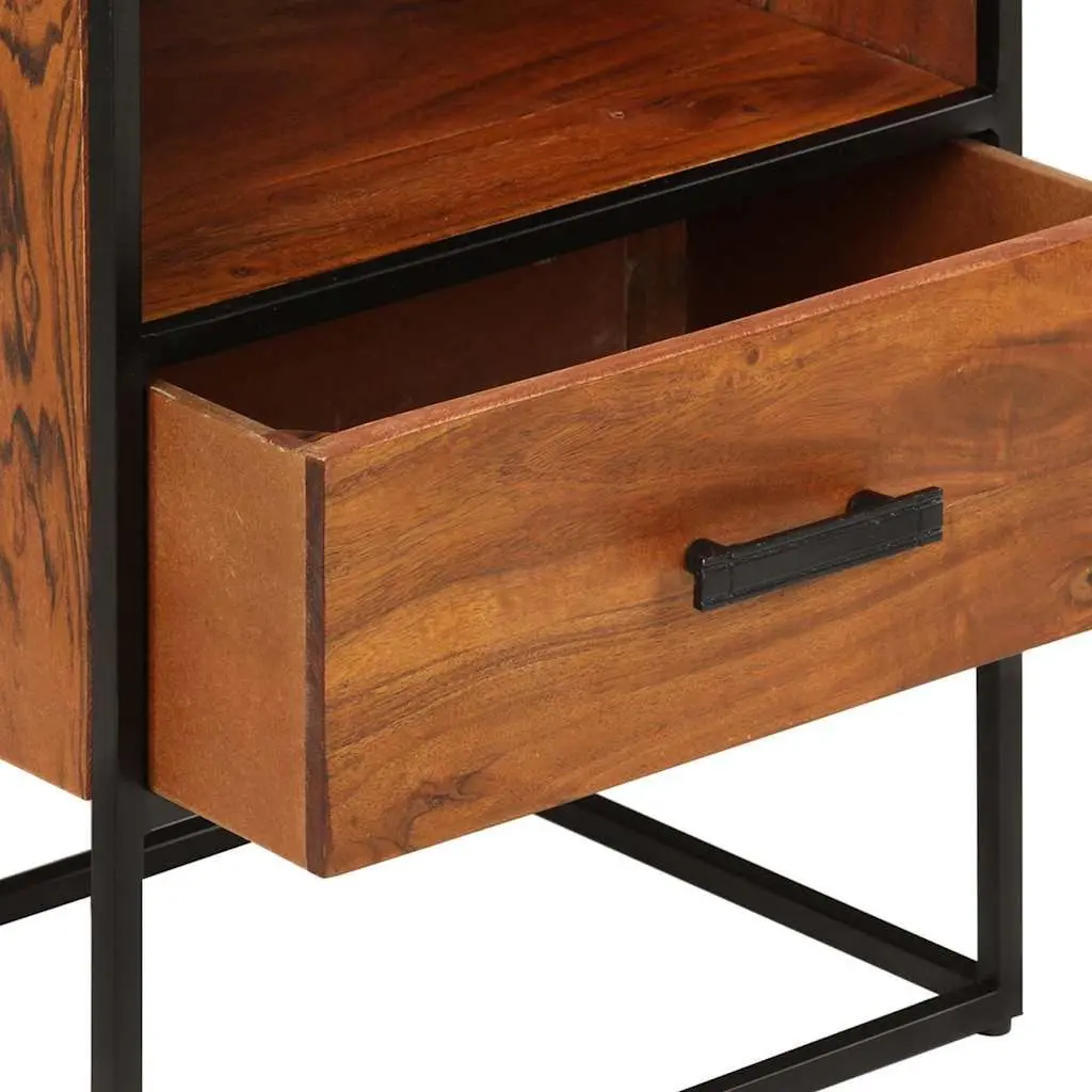 Bedside Table 40x30x50 cm Solid Acacia Wood Cabinet Nightstand 1 Drawer