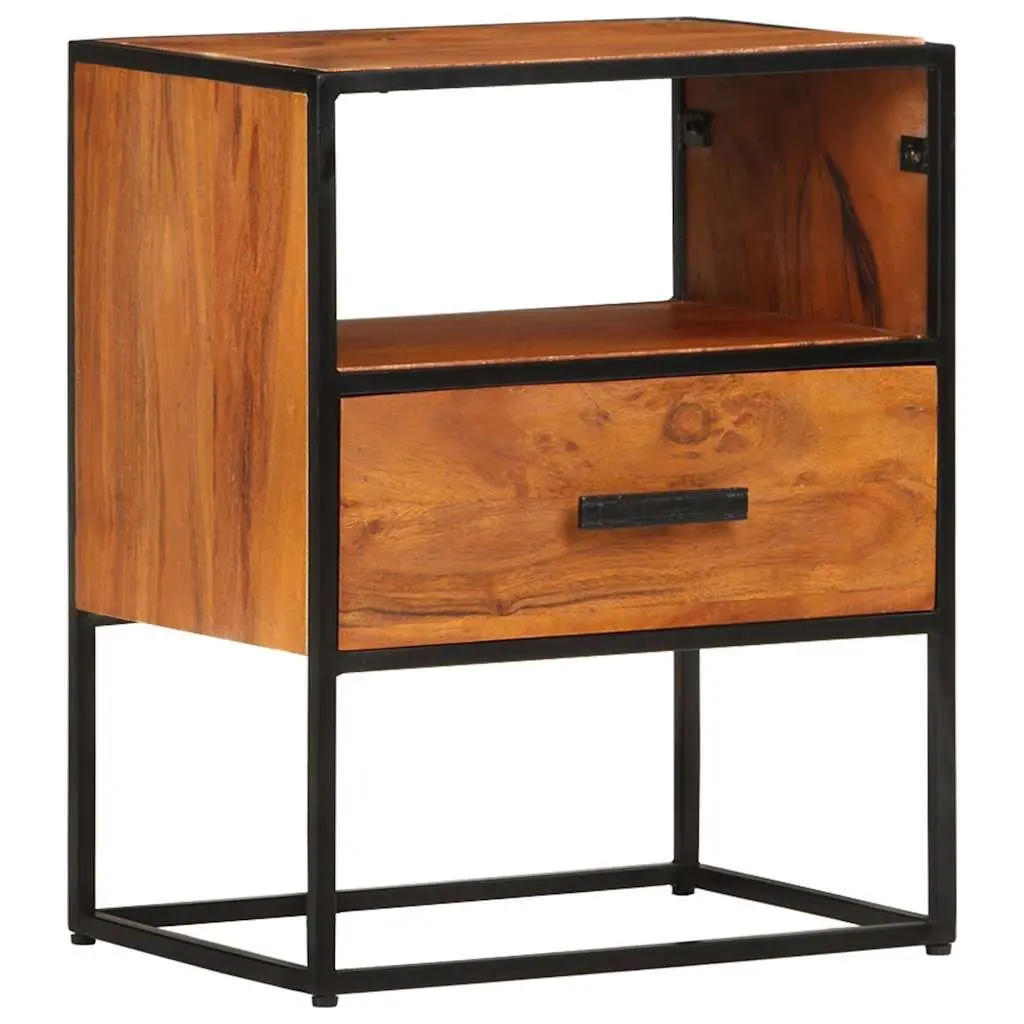Bedside Table 40x30x50 cm Solid Acacia Wood Cabinet Nightstand 1 Drawer