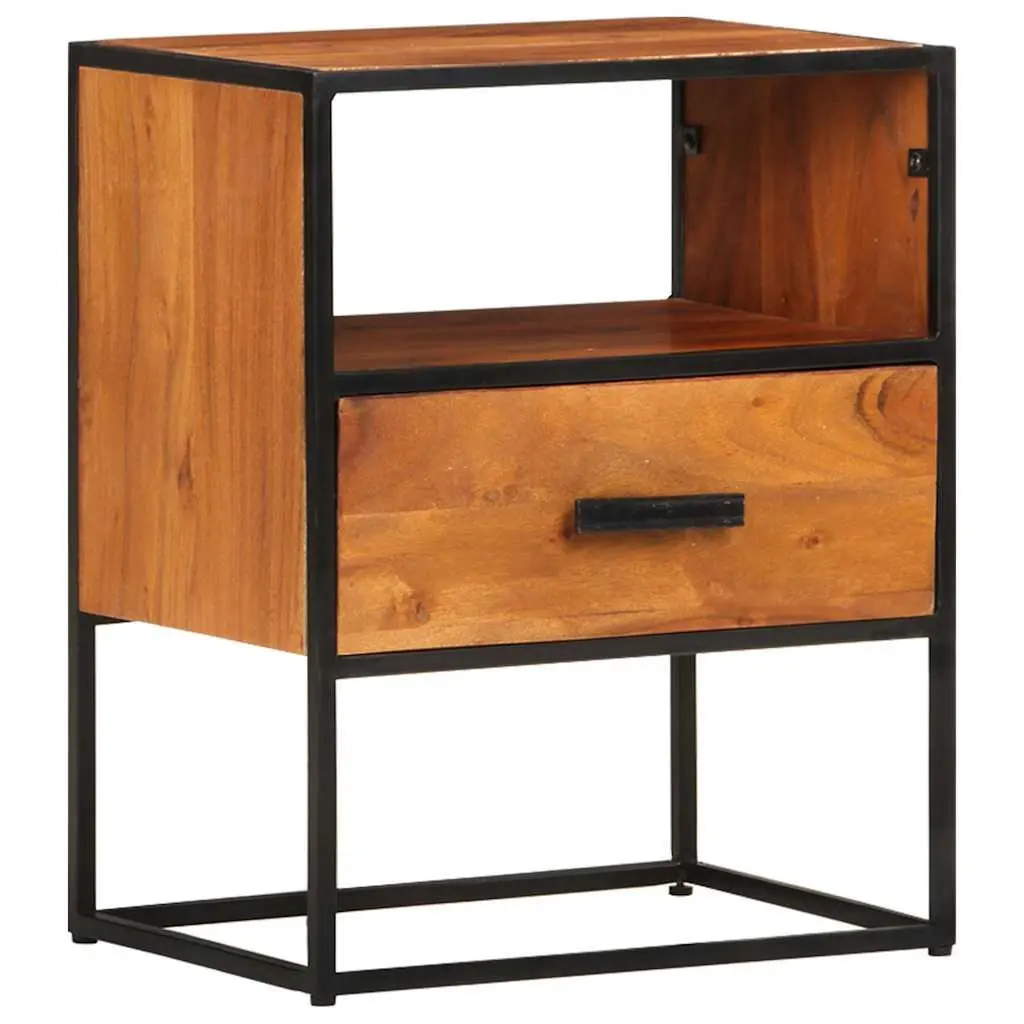 Bedside Table 40x30x50 cm Solid Acacia Wood Cabinet Nightstand 1 Drawer