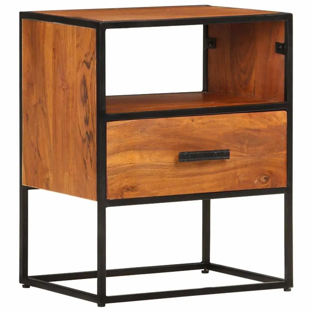 Bedside Table 40x30x50 cm Solid Acacia Wood Cabinet Nightstand 1 Drawer