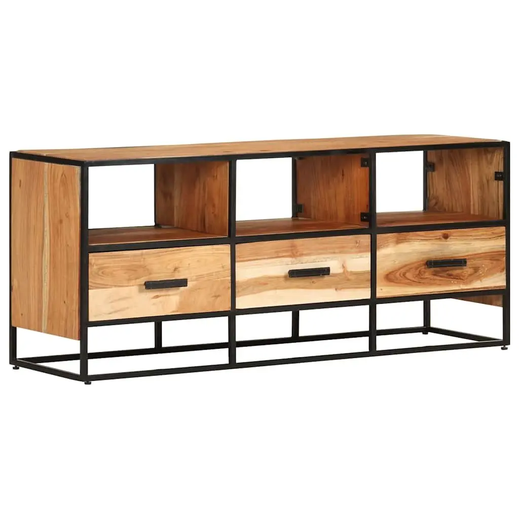 TV Cabinet 110x30x45cm Solid Acacia Wood Drawers Shelves Sideboard Brown