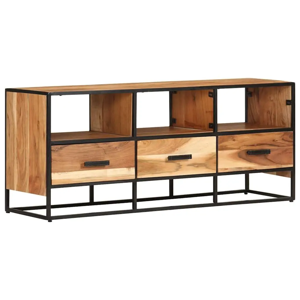 TV Cabinet 110x30x45cm Solid Acacia Wood Drawers Shelves Sideboard Brown