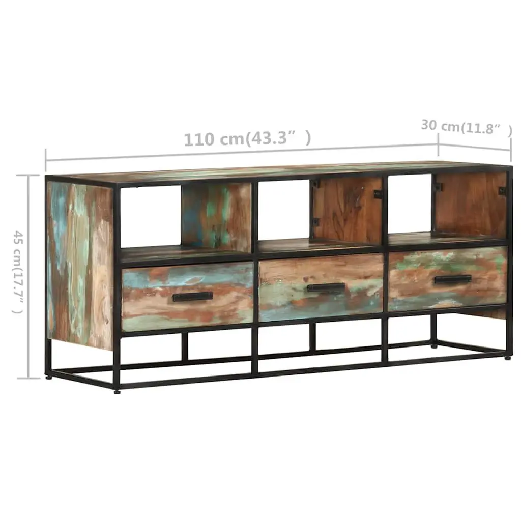 110x30x45 cm Solid Wood TV Cabinet with Storage