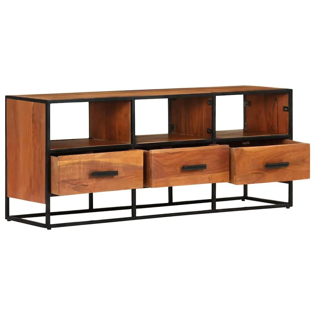 TV Cabinet Storage Unit 110x30x45 cm Brown Wood with 3 Drawers 3 Shelves