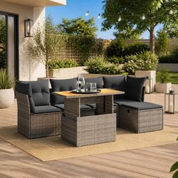 Comfort and Value: Garden Sofa Set 6 Piece Outdoor Furniture