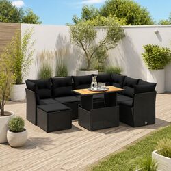 Practical 8-Piece Outdoor Sofa Set with Cushions