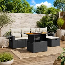 Practical 6 Piece Outdoor Sofa Set with Cushions