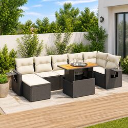 Comfortable 8-Piece Garden Sofa Set with Practical Features