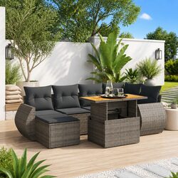 Comfortable 7 Piece Outdoor Sofa Set in Grey