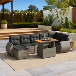 Value and Comfort: 8-Piece Grey Garden Sofa Set
