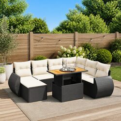 Reliable and Stylish 8-Piece Outdoor Sofa Set in Black