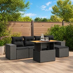 Warm and Inviting 6-Piece Garden Sofa Set with Cushions