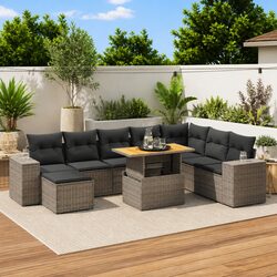 Value and Comfort in 9 Piece Outdoor Sofa Set