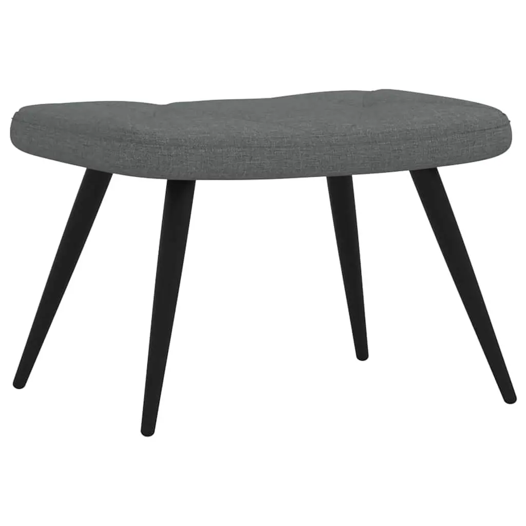 Armchair Lounge Chair Dark Grey Fabric with Stool