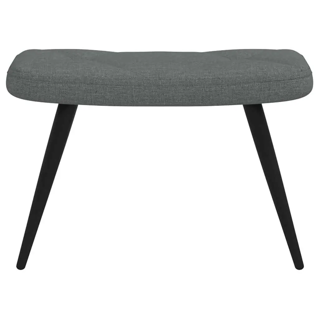 Armchair Lounge Chair Dark Grey Fabric with Stool