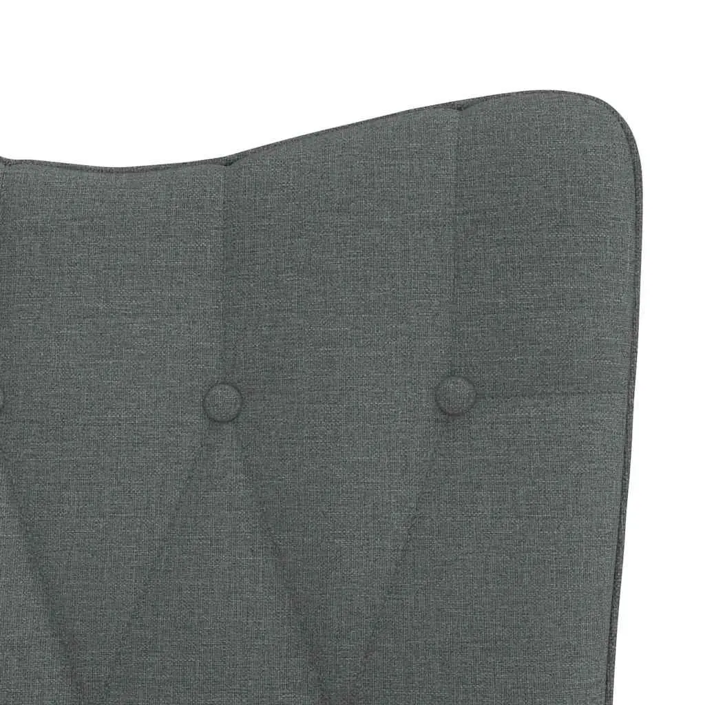 Armchair Lounge Chair Dark Grey Fabric with Stool
