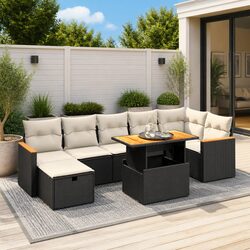 Value-Driven 8-Piece Black Patio Sofa Set