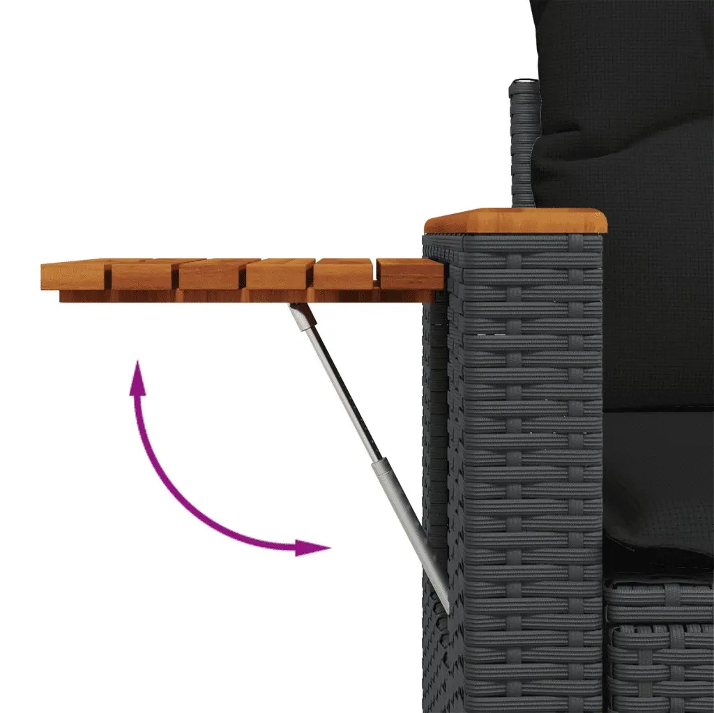 Garden Sofa Set 8 Piece Outdoor Furniture Patio Seating Black Poly Rattan