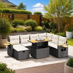 Comfortable 8-Piece Garden Sofa Set with Washable Cushions