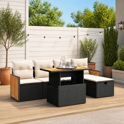 Value-Driven 6 Piece Black Outdoor Sofa Set for Comfort