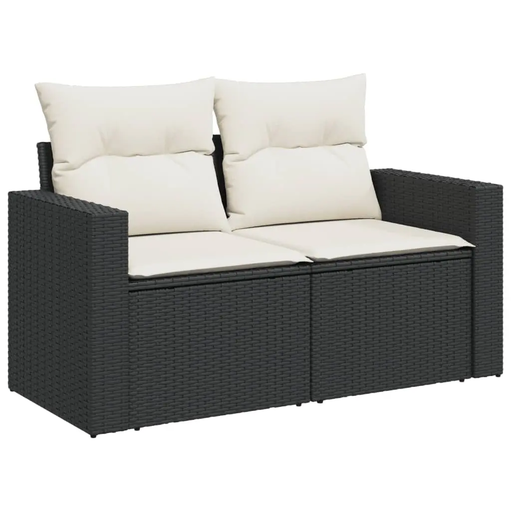 Garden Sofa Set 11 Piece Outdoor Furniture Black Poly Rattan Patio Lounge