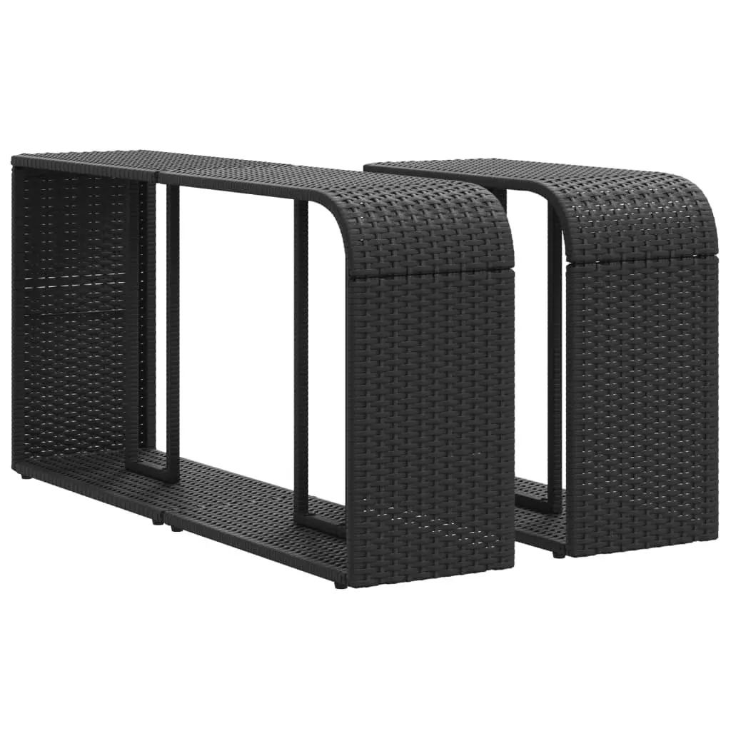 Garden Sofa Set 11 Piece Outdoor Furniture Black Poly Rattan Patio Lounge