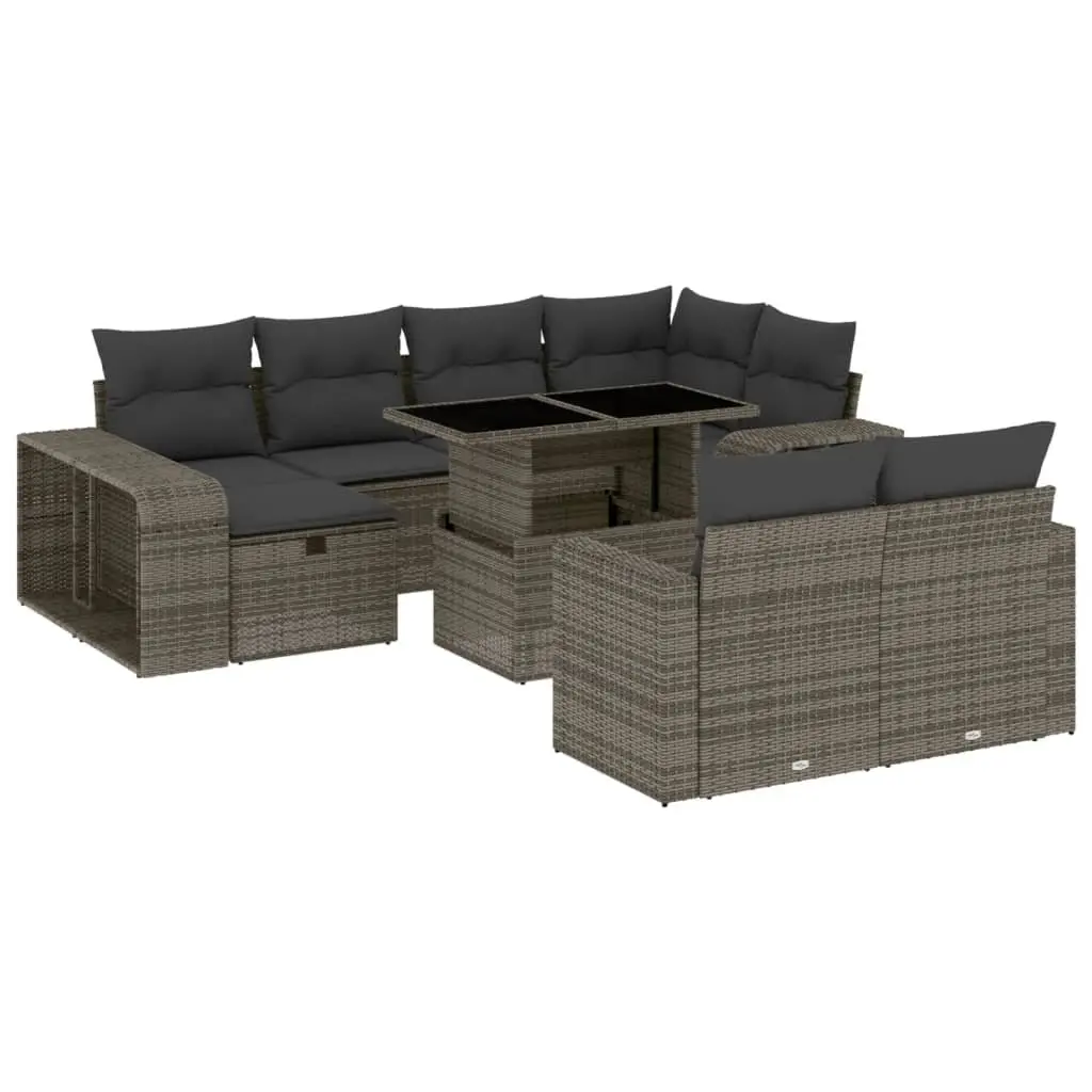 Garden Sofa Set 11 Piece Outdoor Furniture Lounge Grey Modular PE Rattan