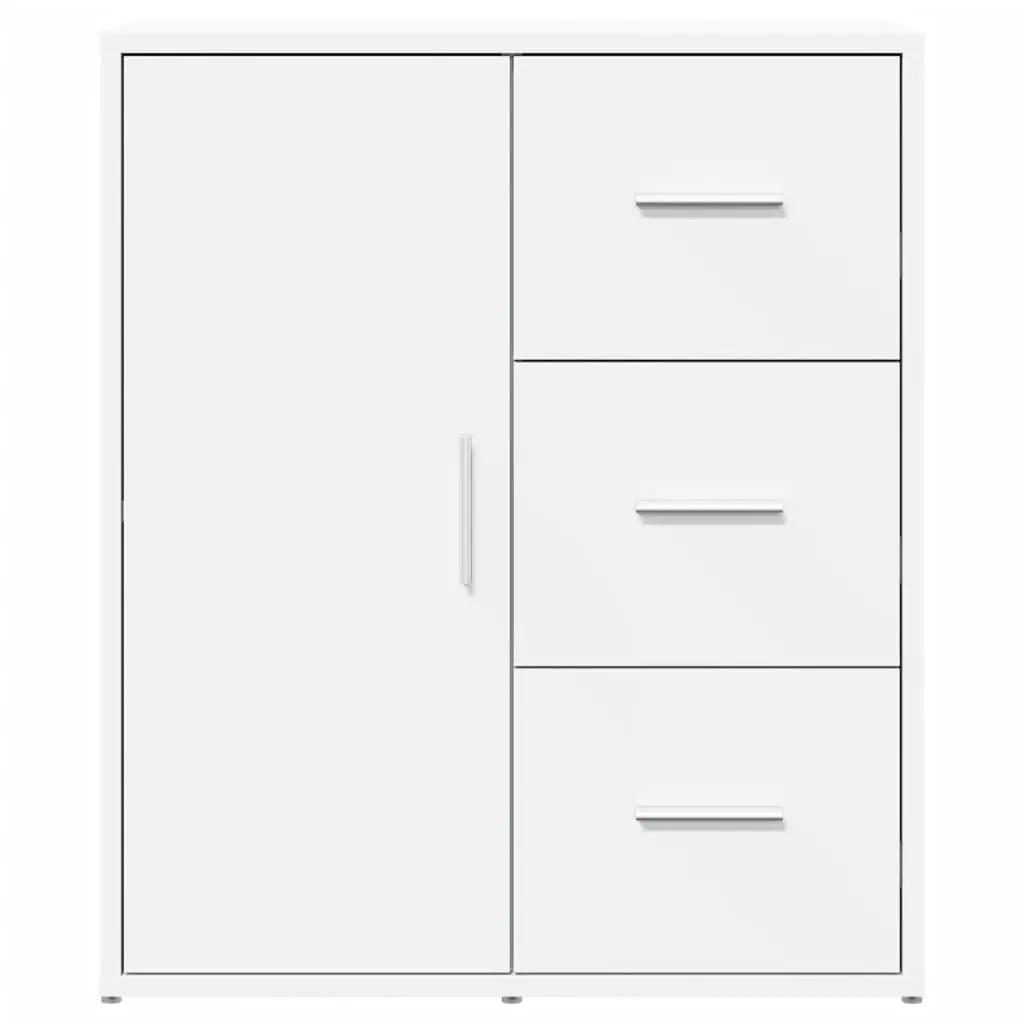 Sideboard Cabinet Storage Furniture Engineered Wood White 60x31x70 cm Set of 2