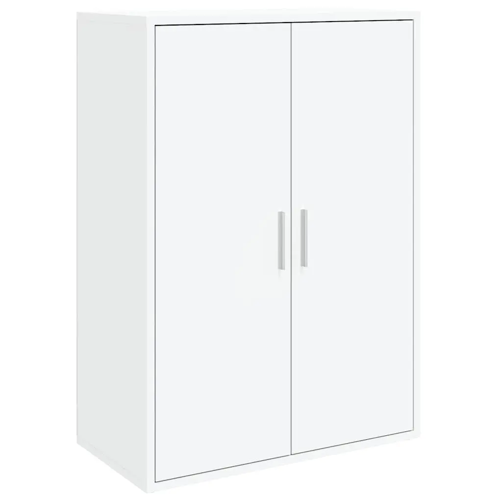 White Engineered Wood Sideboard Storage Cabinet Buffet Living Room Furniture