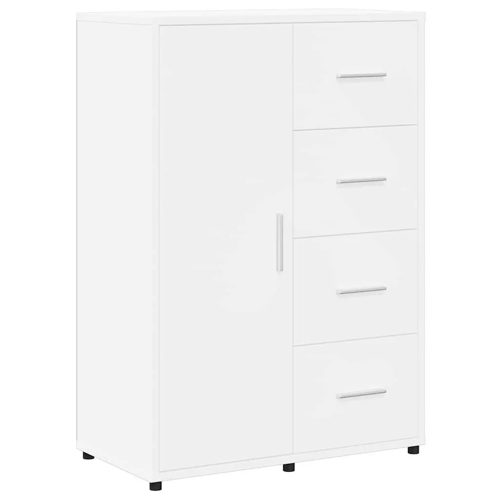 Sideboard Storage Cabinet 60x31x84 cm White Engineered Wood Set of 2