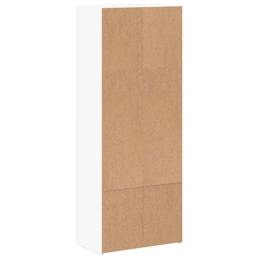File Cabinet White 4 Compartment Storage Engineered Wood Office Furniture