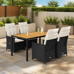Warm and Practical 5 Piece Garden Dining Set with Cushions