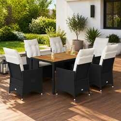 Quality 7 Piece Garden Dining Set with Padded Cushions