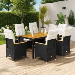 Comfortable 7 Piece Outdoor Dining Set with Cushions