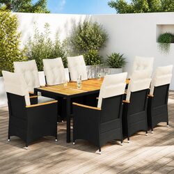 Reliable 9 Piece Garden Dining Set with Comfort and Style