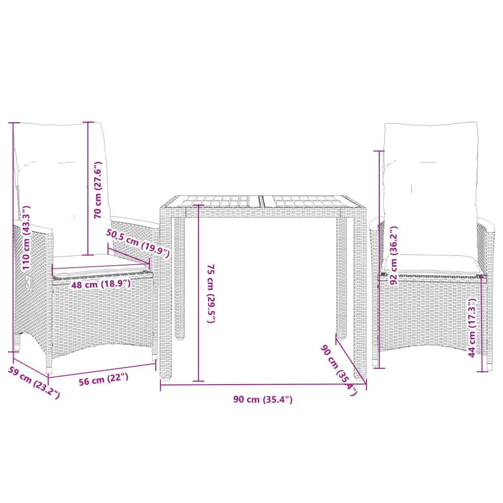 Grey Bistro Set