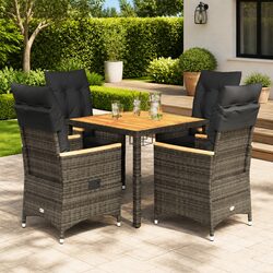 Affordable Grey Garden Dining Set - 5 Pieces Included