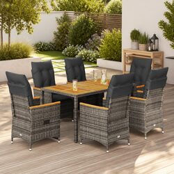 7 Piece Garden Dining Set: Comfort Meets Practical Value