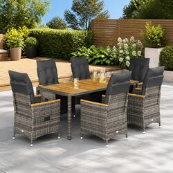 Quality Outdoor Dining Set: 7 Pieces with Cushions
