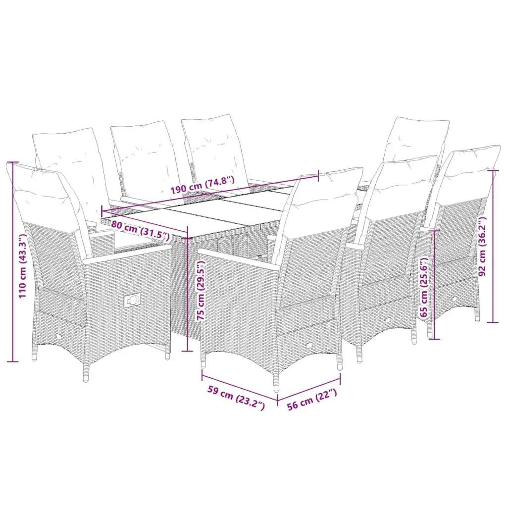 7 Piece Garden Dining Set