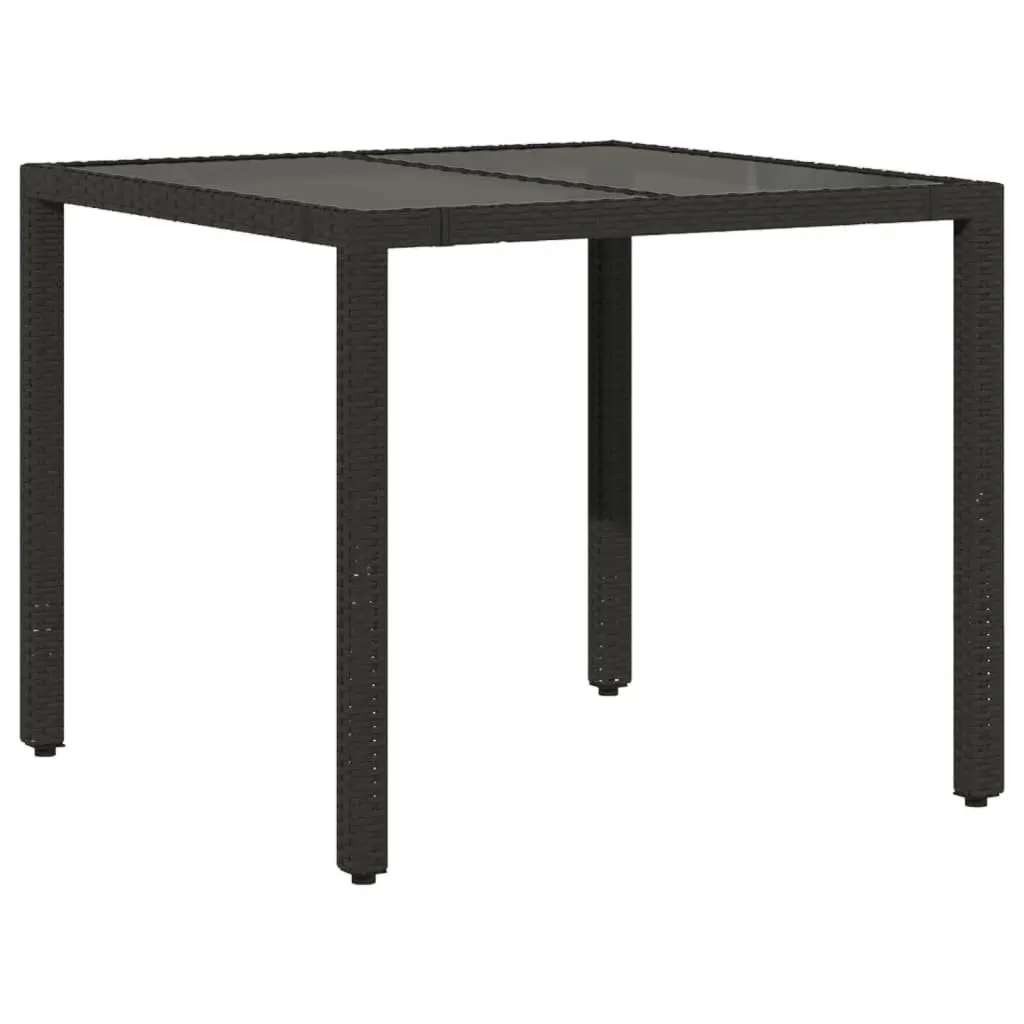 Garden Dining Set 5 Piece Outdoor Furniture Patio Rattan Chairs Table Cushions Black