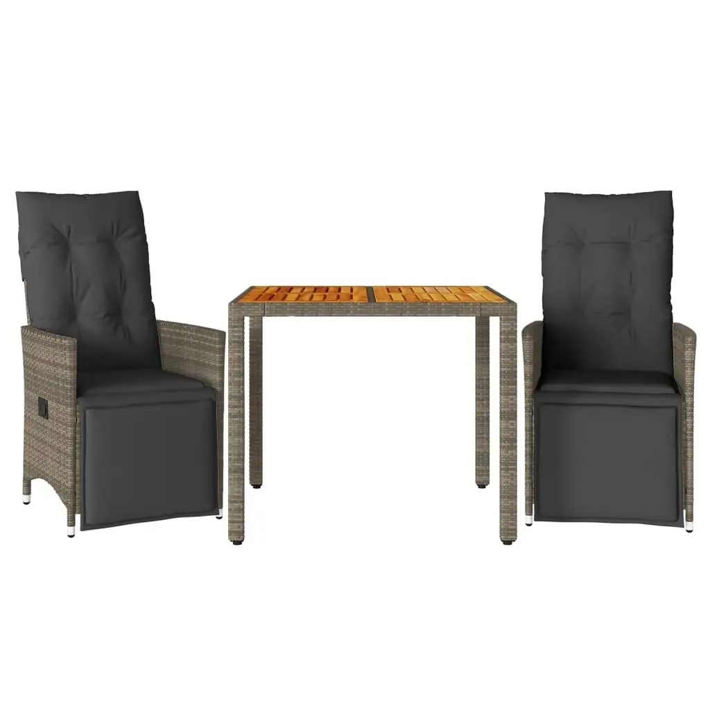 Grey 3-Piece Outdoor Bistro Set