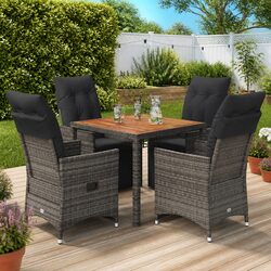 Reliable 5 Piece Grey Garden Bistro Set for Outdoor Living