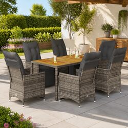 Comfortable 7-Piece Grey Bistro Set for Your Outdoors