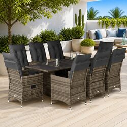 Quality 9 Piece Outdoor Bistro Set with Comfort Features