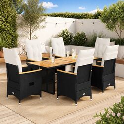 Comfortable 7 Piece Outdoor Bistro Set with Practical Features